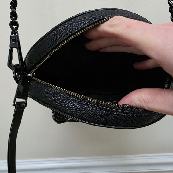 Rebecca Minkoff Circle Crossbody Leather Black Purse - Picture 4 of 4